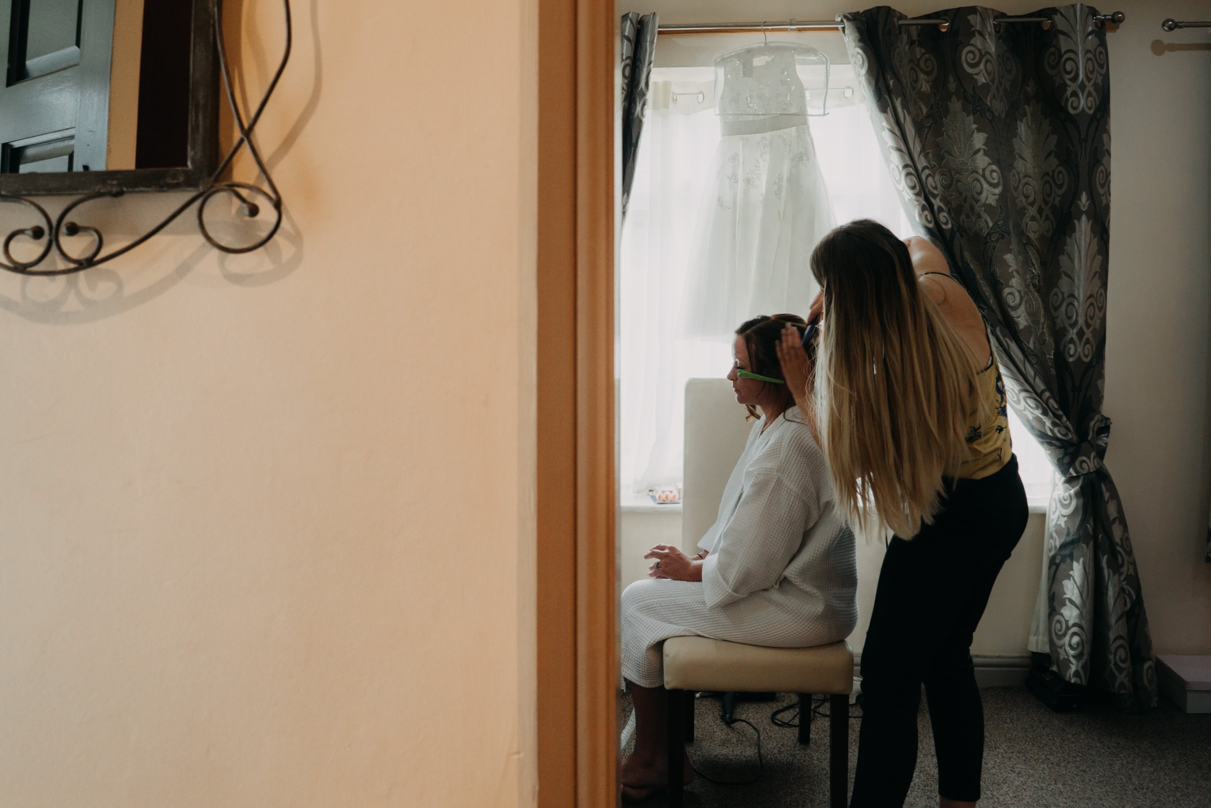 bridal preparations in the cottage at Dimple Well