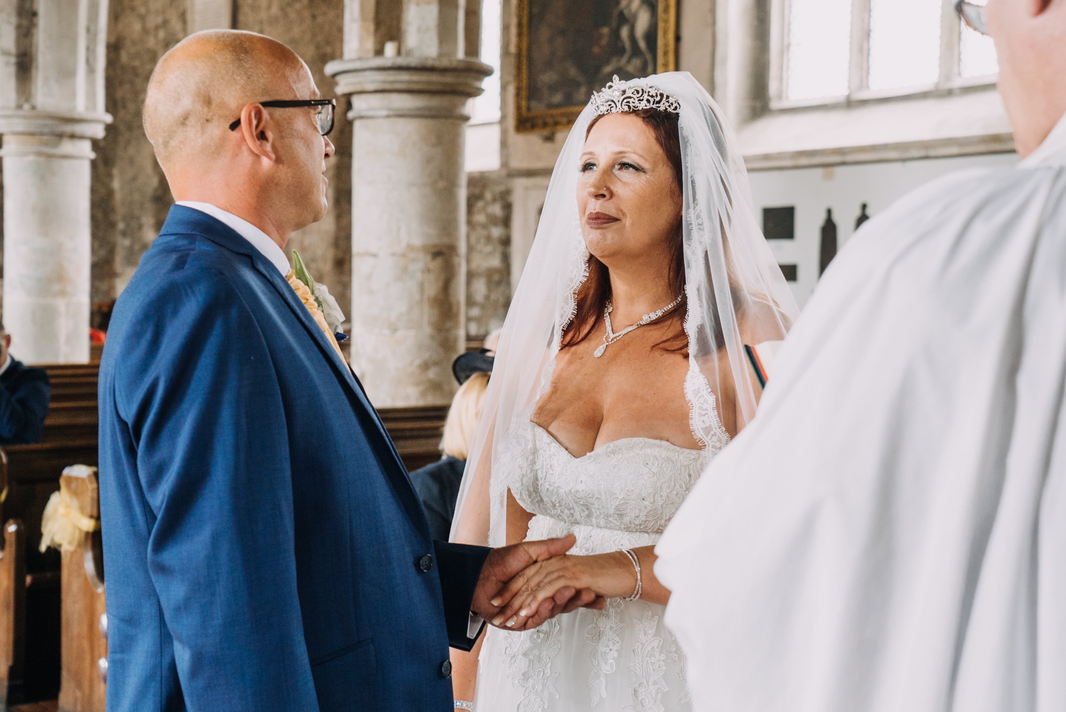 bride and groom getting married