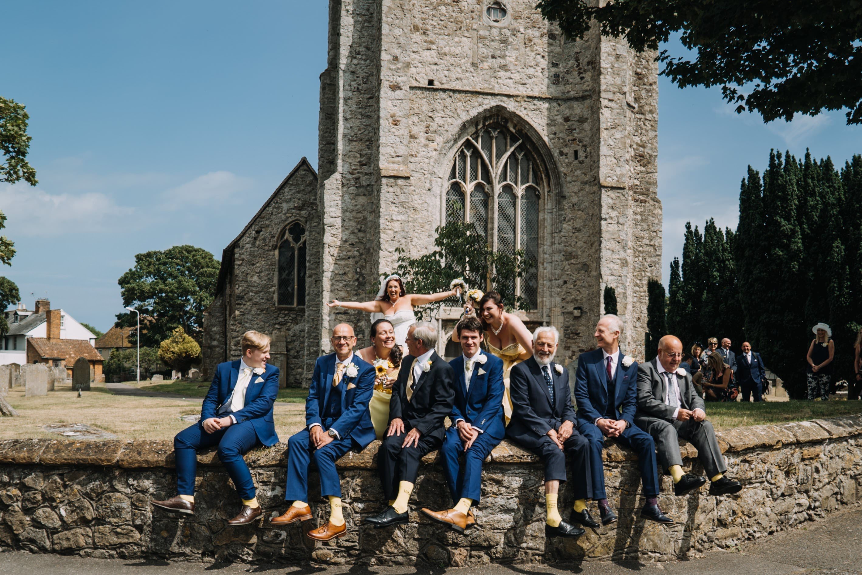 Yellow Socks and Bride Photobomb