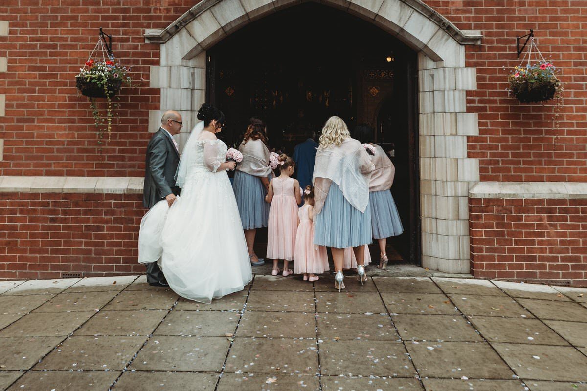 Bride outside St Johns Chorlton
