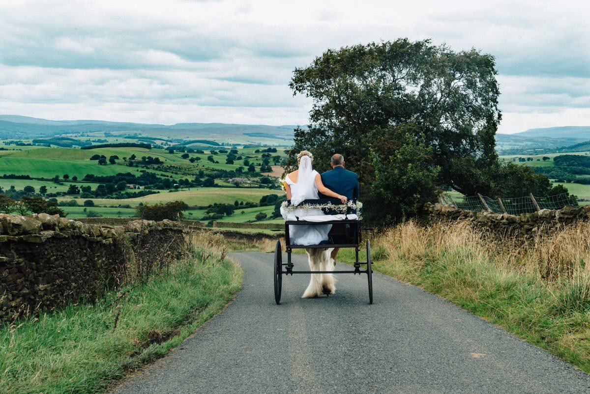 Horse Drawn Cart Skipton Wedding