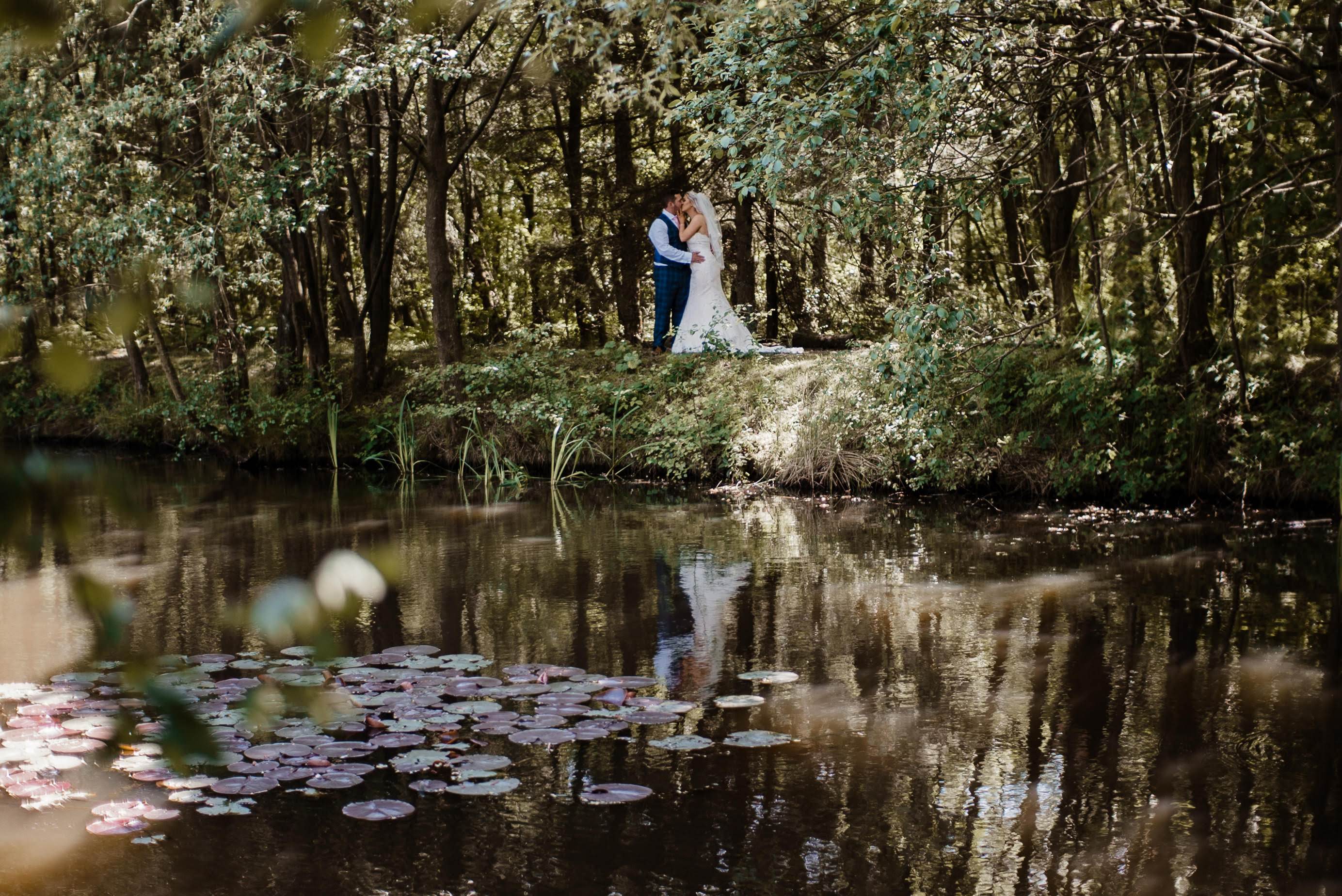 Chevin Country Park Wedding next to lake