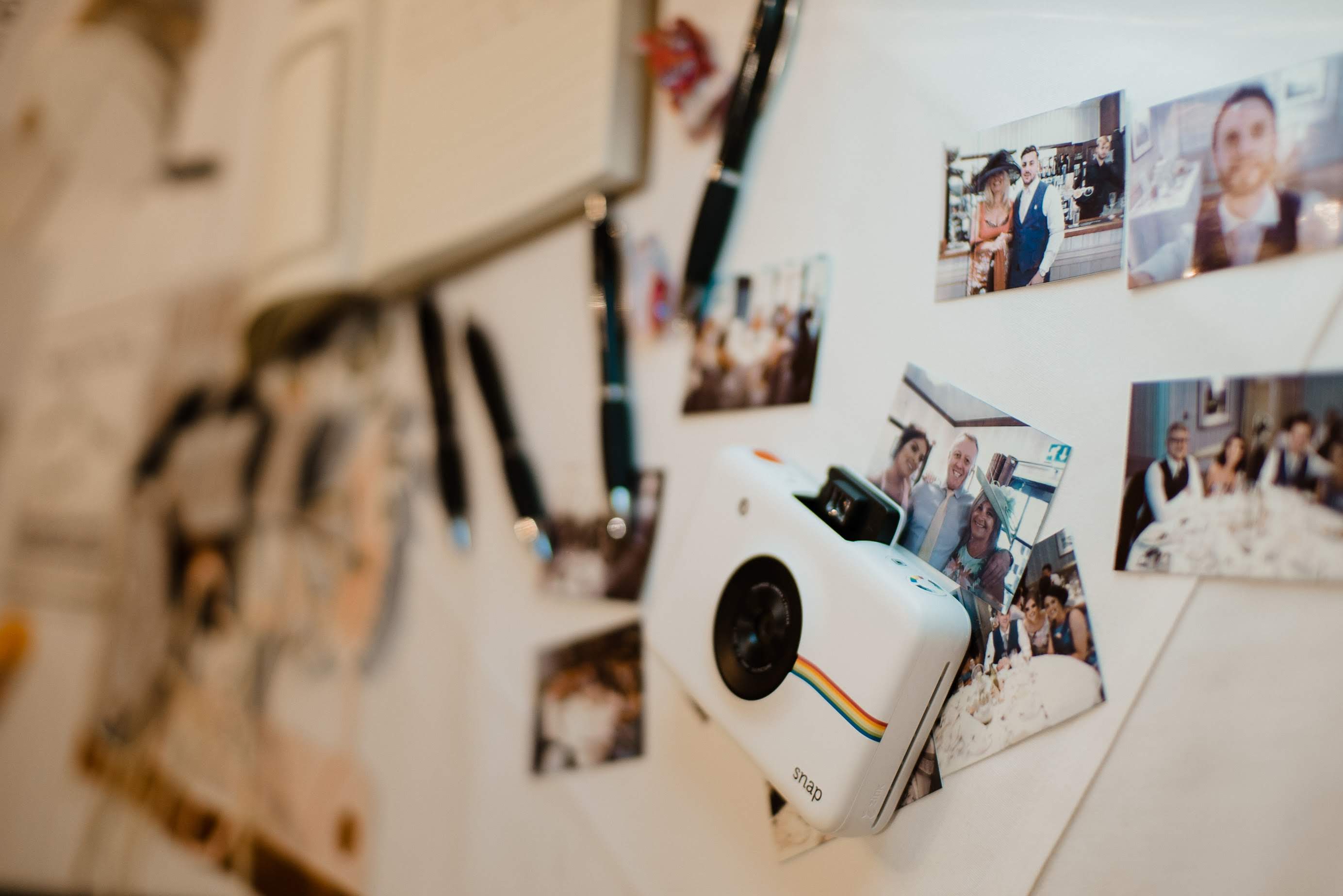 Polaroid camera at a wedding