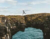 Jon jumping in Iceland