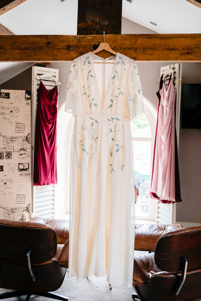 Bride getting ready for the Priests House wedding at the Coach House in Skipton