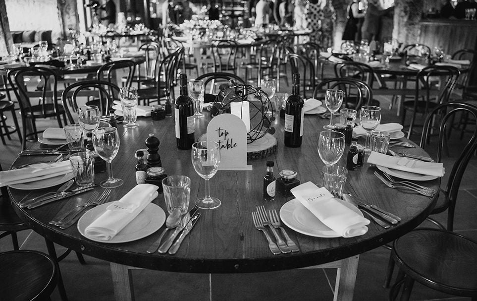 Wedding Breakfast at Tithe Barn