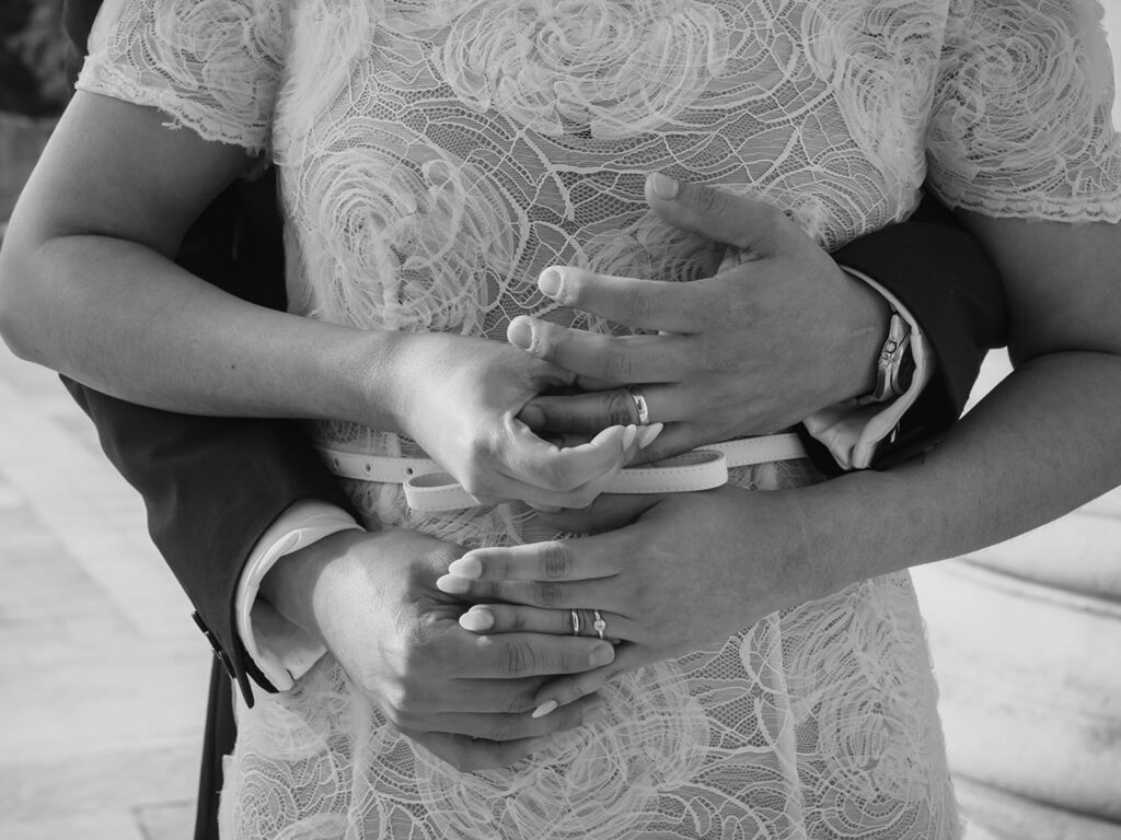 Close-up documentary detail shot, Leeds Civic Hall wedding