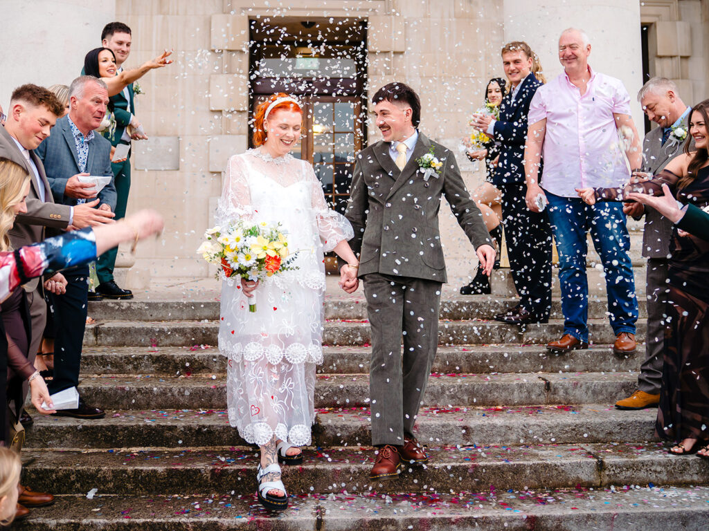 Midweek wedding ceremony in the West Room at Leeds Civic Hall